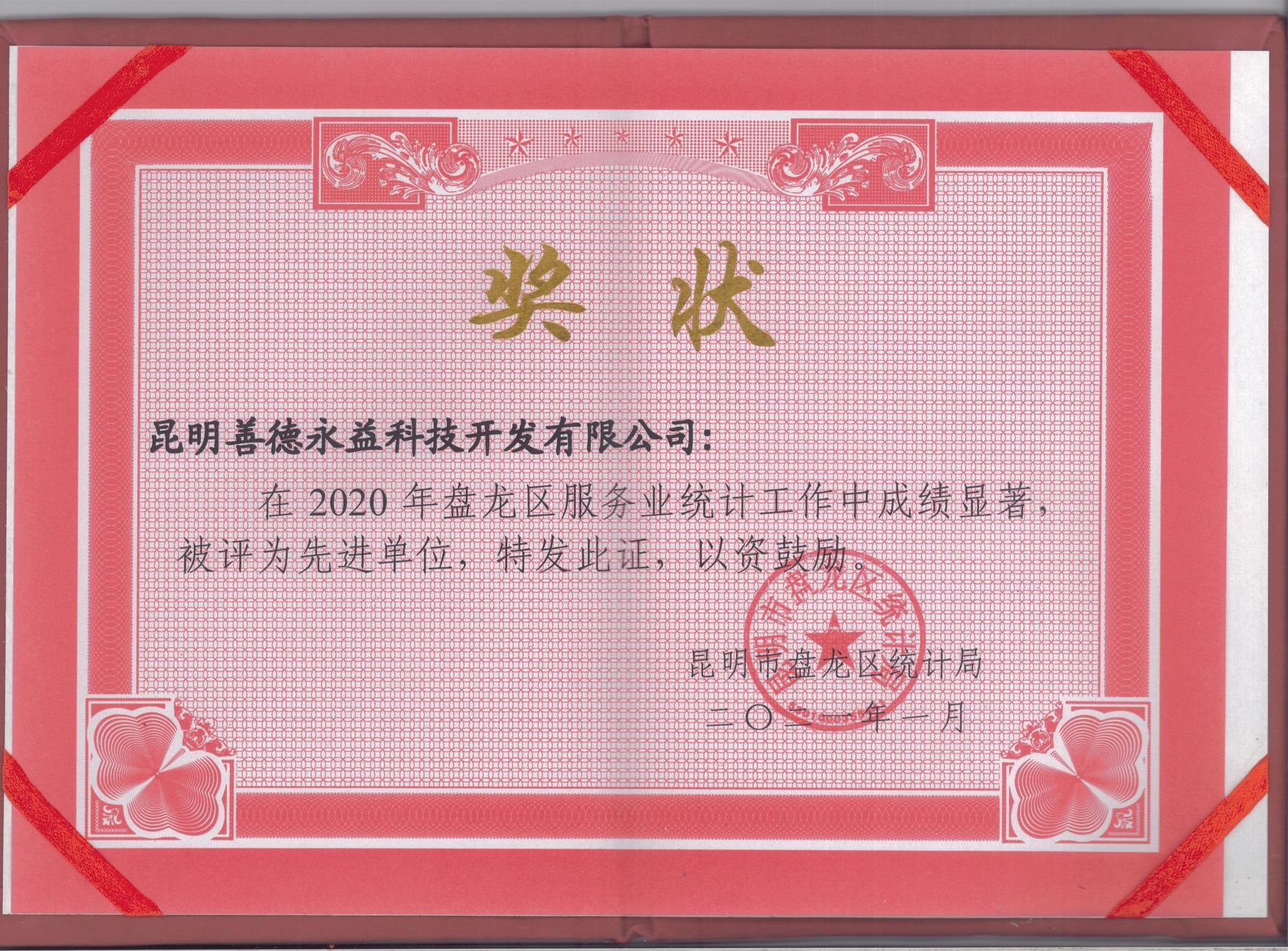 昆明市盤(pán)龍區(qū)統(tǒng)計(jì)局關(guān)于2020年服務(wù)業(yè)統(tǒng)計(jì)工作先進(jìn)單位